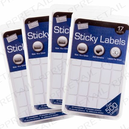 1500x Self Adhesive White Rectangle 19x12mm Stickers Small Sticky Label Sheets