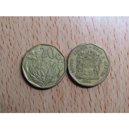 South Africa 1995 20 Cents Coin