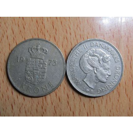 Denmark 1973 1 Krone Coin