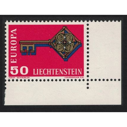 Liechtenstein Key with CEPT in handle Europa Corner 1968 MNH SG#490