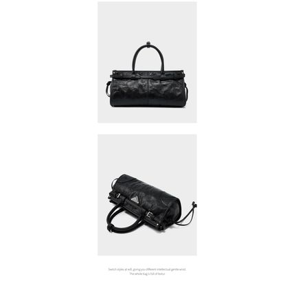 Genuine Leather Women Tote Handbags Black