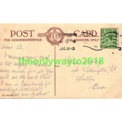 Princes Street Looking East, Edinburgh, Reliable Postcard, 1913