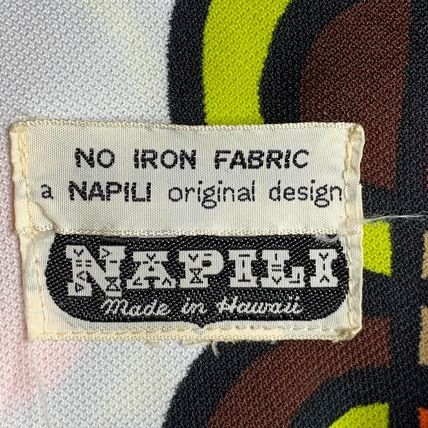 RARE Vintage Napili Hawaiian Psychedelic Print No Iron Button Down Shirt Sz. ?