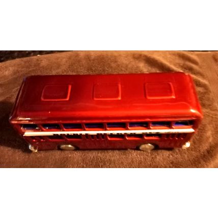 Old Vintage Original friction powered Double Decker Bus MF 185 W/ Box 12" Long