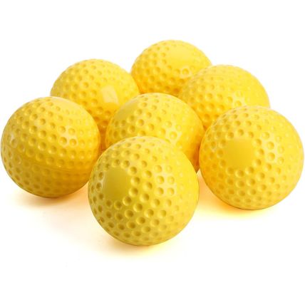 Tebery 12 Pack Yellow Dimpled Practice Balls, 12-Inch Pitching Machine Softballs