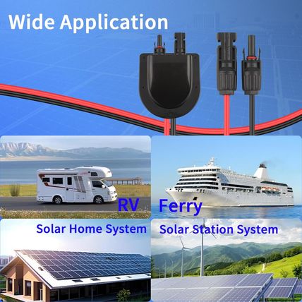 Solar Cable Entry Gland with 10Ft 10AWG Solar Extension Cable,Through RV Roof So