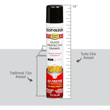 Rust-Oleum 334128-6PK Stops Rust Turbo Spray System Spray Paint, 24 Oz, Gloss Bl