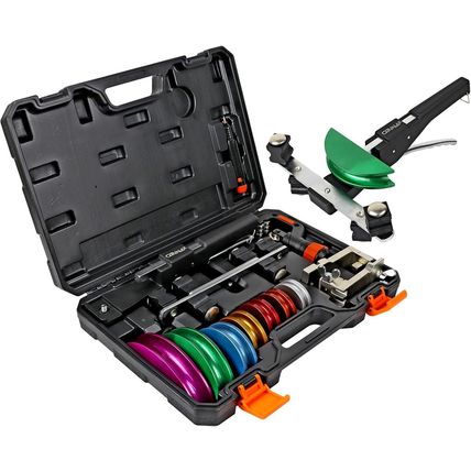 Pipe Tube Bender Set, for 1/4” to 7/8” O.D, 90° Ratcheting Tubing Bender Kit wit