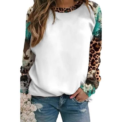 Multicolor Western Tie Dye Mix Animal Print Long Sleeve Top