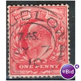 GB stamps 1902-10 KEV11 - 1d SG219 Ludlow 3