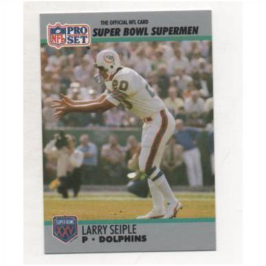 PRO SET 1990 Super Bowl Supermen card No.118 Larry Seiple, Dolphins