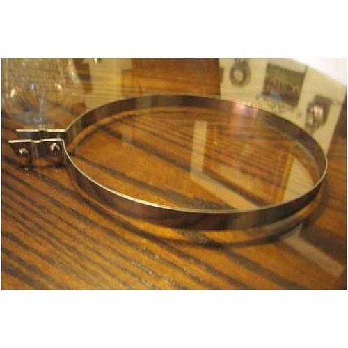 PYREX GLASS FLAMEWARE BLUE TINT 1.5 QT SAUCE PAN 6213 STAINLESS STEEL BAND RING