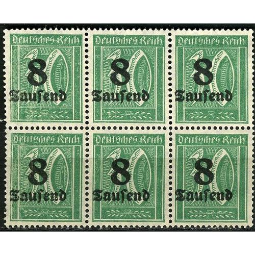 1923 Michel 278X - mint no gum - block of 6