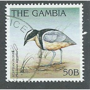 GAM 1996 50b 'BIRDS -EGYTIAN PLOVER' FINE USED (EBID43-151)