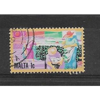 Malta.SG668 1c Cotton Production.Fine Used.Mar17