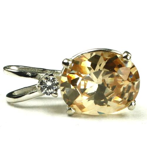 Champagne CZ, 925 Sterling Silver Pendant, SP021