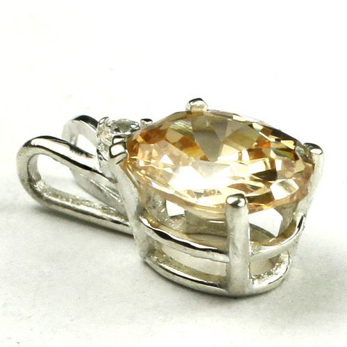 Champagne CZ, 925 Sterling Silver Pendant, SP021