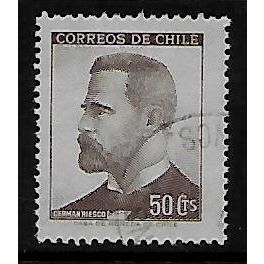 CHILE 1966 50c BROWN G RIESCO SG 571 FINE USED#