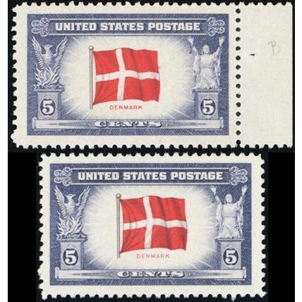 920a, Reverse Printing of Flag Colors VF NH With APS Certificate .. Stuart Katz