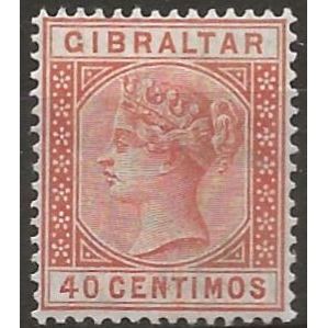 Gibraltar 1889 SG27 40c Orange-Brown Wmk Crown CA Mounted Mint ..