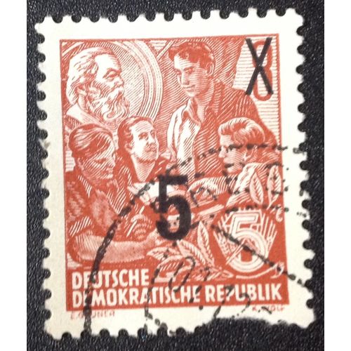 DDR Stamp MI# DD 436lgXIND used: 1957 5pf on 8pf Definitive Overprint [1]