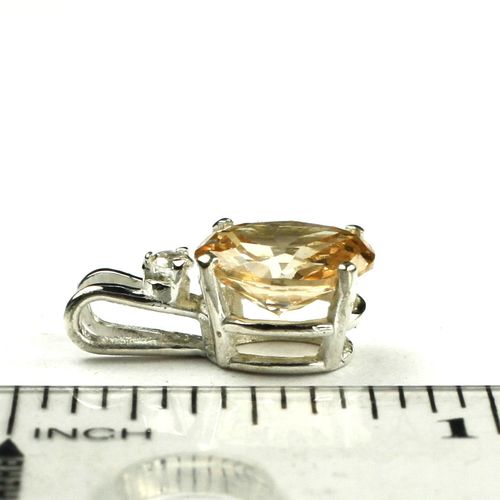 Champagne CZ, 925 Sterling Silver Pendant, SP021