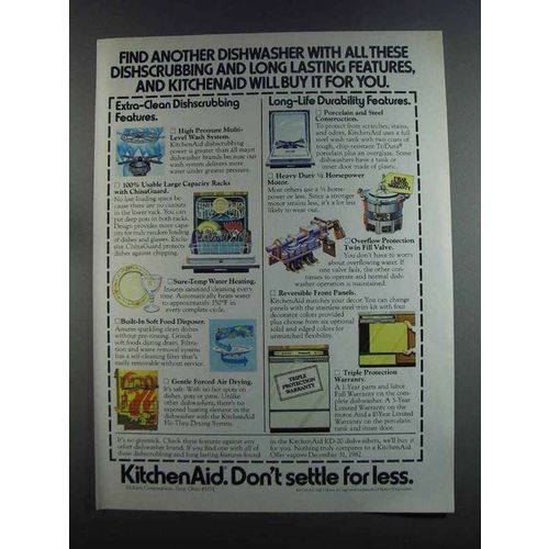 1982 KitchenAid Dishwasher Ad - Long Lasting Features