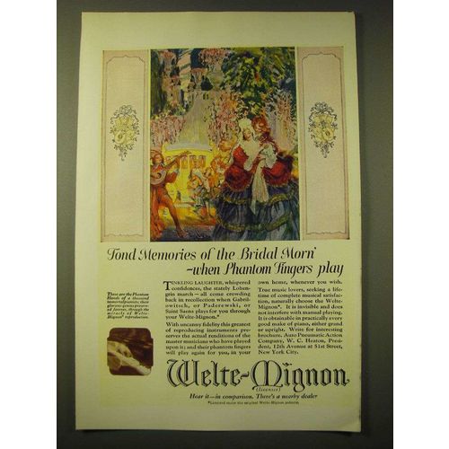 1924 Welte-Mignon Reproducing Piano Ad - Fond memories of the Bridal Morn