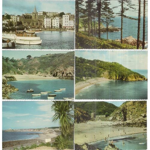 6 x small coloured pictures of GUERNSEY, CHANNEL ISLES