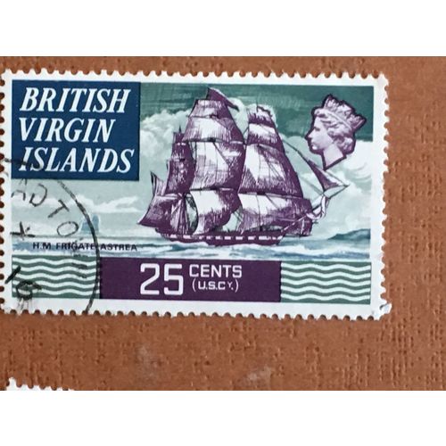 BVI British Virgin Islands 1970 25c HMS Astrea Used SG 251 Sc 217 stamp ship