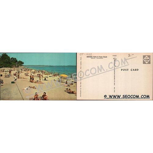 CT Niantic Postcard McCook's Point & Town Beach ct_box4, getfrom3, ~1602