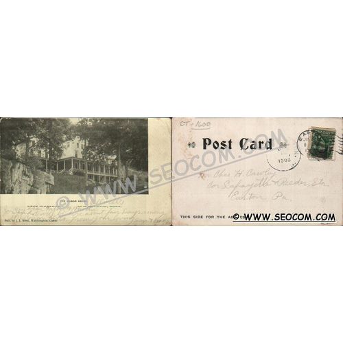 CT New Preston Postcard The Wilson House Lake Waramaug Undivided Back ct_b~1600