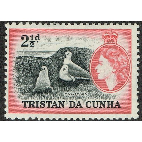 Tristan da Cunha 1954 Definitive Issue 2½d Black and Carmine Red SG18 MM