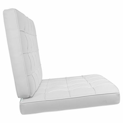 Black/White Genuine Leather/Match Replacement Cushions for Pavilion Style Chair
