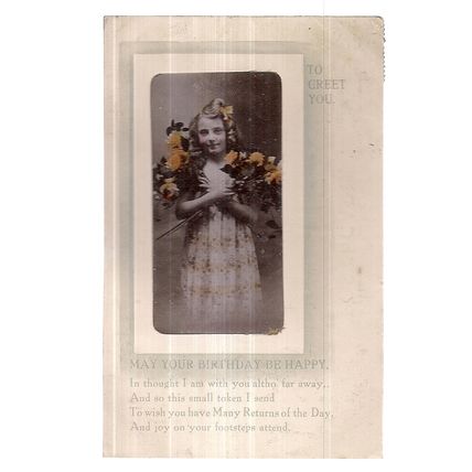 MAY YOUR BIRTHDAY BE HAPPY .used vintage postcard by Davidson Bros. 1910 pm =