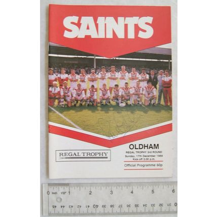 1989 Paul Groves signed programme St. Helens v. Oldham, Regal Trophy 3rd round