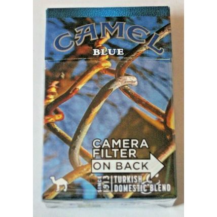 Camel Blue Empty Cigarette Pack ~ In Focus Project - Chain Link Fence ~ Rare