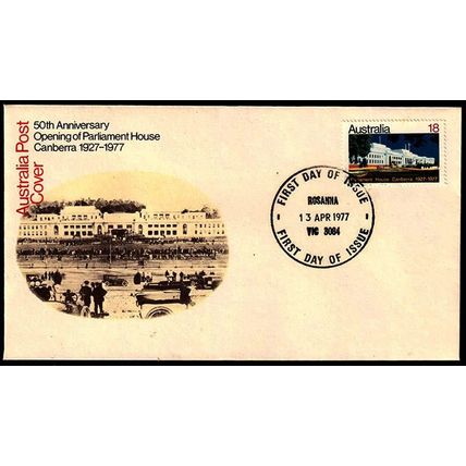 Australia 1977 FDC Parliament House 18c Stamp on First Day Cover