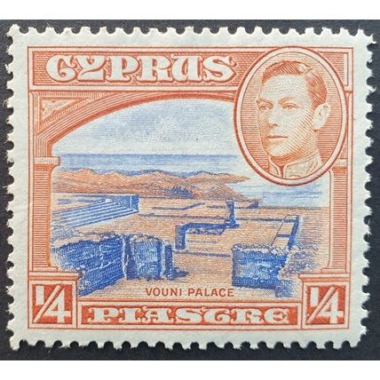 Cyprus: 1938-51 1/4p. ultramarine and orange-brown SG151 MH