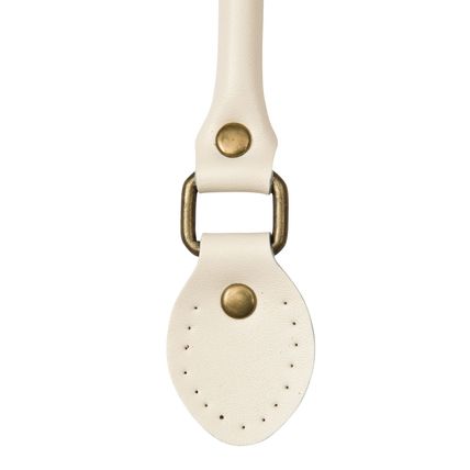 Pair Of Genuine Leather Replacent Bag Handbag Handles (Ivory - 60cm)