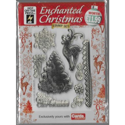 Hot Off The Press. Friends Enchanted Christmas Stamp Set. Stamping Cardmaking