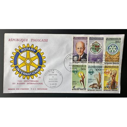 Togo 1980 Mi. 1408 - 1413 FDC Rotary Club International Paul Harris Fish Poisson