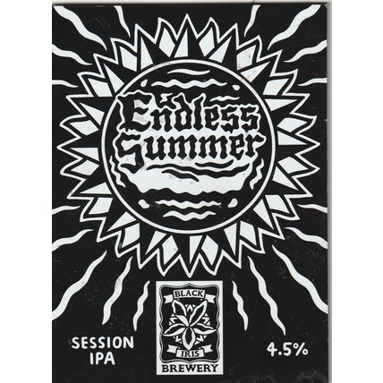 UNUSED PUMP CLIP FRONT - BLACK IRIS BREWERY - ENDLESS SUMMER SESSION IPA