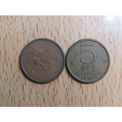 Norway 1976 5 Ore Coin