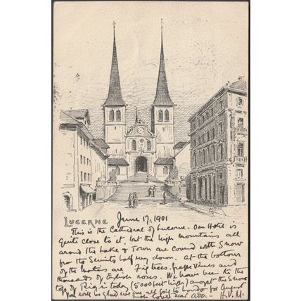 La Cathédrale, Lucerne, 1901 - Vouga CPA VC237