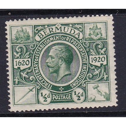 BERMUDA 1921 GV 1/2d MULTI-SCRIPT CA SIDEWAY MINT SG75