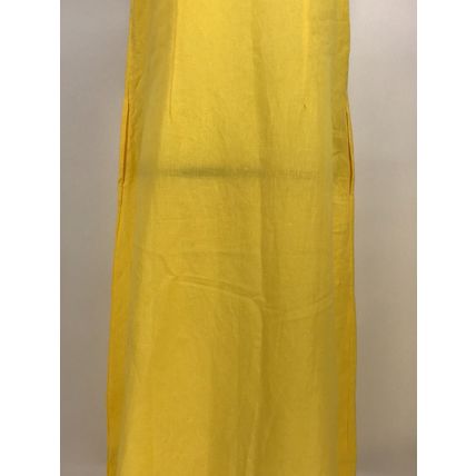 Soft Surroundings Daydream Embroidered Linen Blend Maxi Dress Pocket Yellow Sz.M