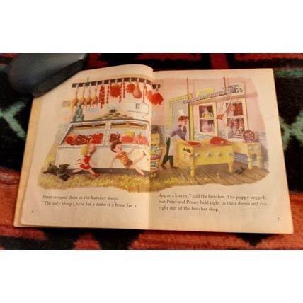 Old Vintage Little Golden Book Lets Go Shopping W/Peter & Penny (A) Edition 1948