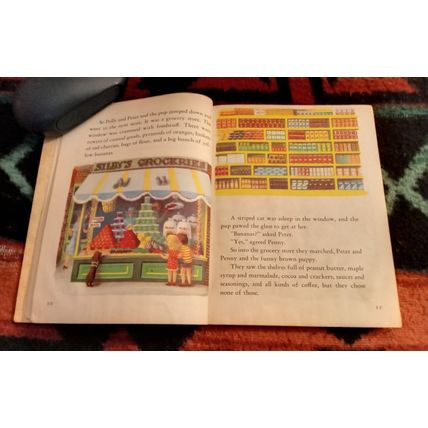 Old Vintage Little Golden Book Lets Go Shopping W/Peter & Penny (A) Edition 1948