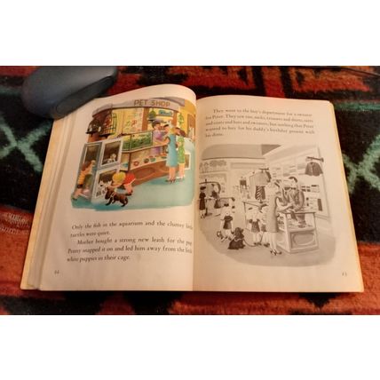 Old Vintage Little Golden Book Lets Go Shopping W/Peter & Penny (A) Edition 1948